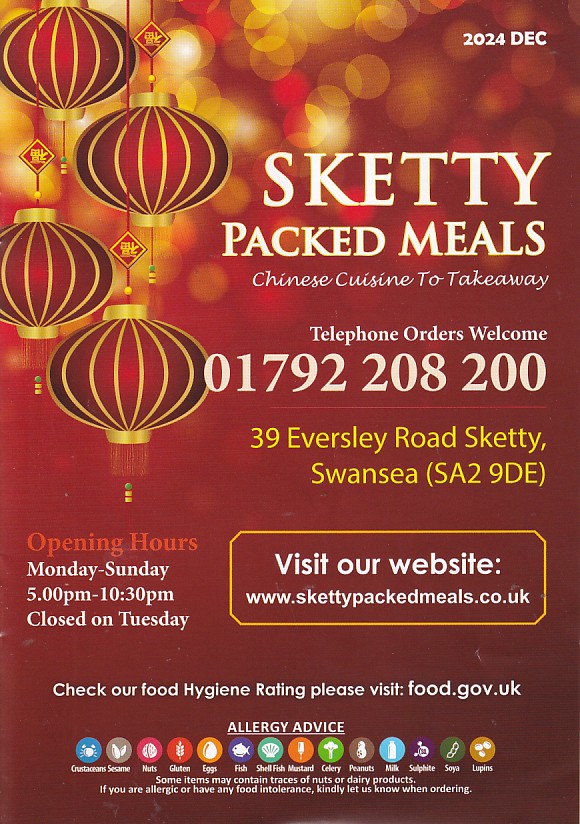 Sketty Packed Meals Menu