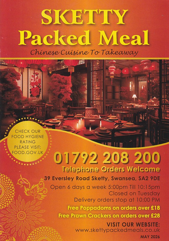 Sketty Packed Meals Menu