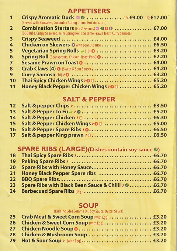 Sketty Packed Meals menu