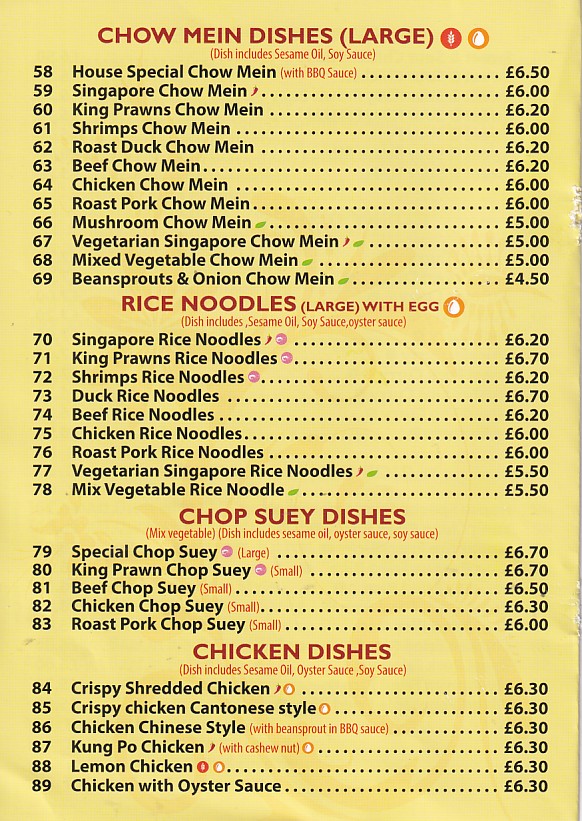 Sketty Packed Meals menu